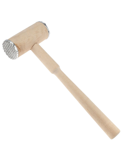 Молоток для отбивания мяса дерев./нерж. d=10 см. 30 см. бук