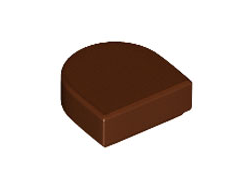 Tile, Round 1 x 1 Half Circle Extended, Reddish Brown (24246 / 6328180)