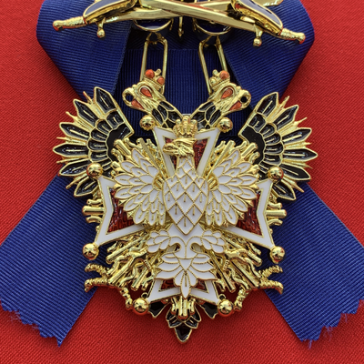 Орден Белого Орла с мечами и с бантом из муаровой ленты. Полноразмерная копия LUX! Лот № 58.