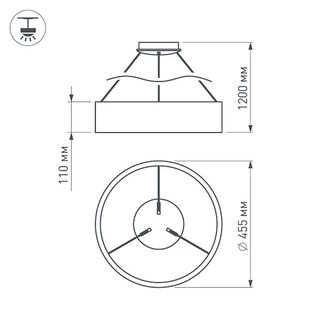 Светильник Arlight SP-TOR-RING-HANG-R460-33W (BK, 120 deg)