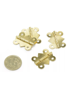 Петля для шкатулок средняя фигурная,  золото