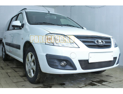 Защита радиатора для Lada Largus 2019-2021 (4 части) black верх