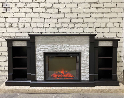 Электрический камин Моника LUX BL M2 с очагом Sparta 25.5 LED