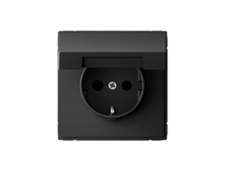 Systeme Electric ArtGallery Базальт Розетка с заземлением со шторками с крышкой, 16А, IP20 GAL001446