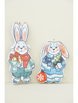 Комплект ёлочных игрушек "Зайцы"