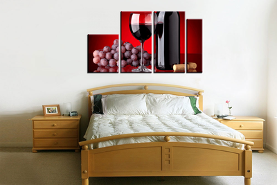 Модульная картина "Вино и виноград"