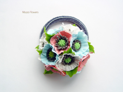 Резинка для волос "Цветные маки".