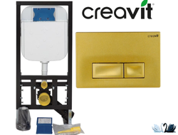 Инсталляция Creavit GR5003.01 с кнопкой Ore GP3006.00 матовое золото купить в магазине Маруся