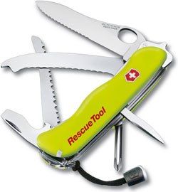 Нож с фиксатором RescueTool One Hand, 111 мм, желтый, Victorinox