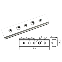 Профиль-слайдер 100 мм с комбинированной резьбой М6 и М8 ДЛЯ ПАЗА 19.2 ММ