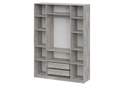 ШК 5 1600 шкаф четырехстворчатый распашной Цемент светлый/Белый текстурный