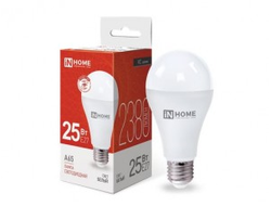 Лампа светодиодная ASD/inHome VC ЛОН A65 E27 25W(2250lm) 4000К 4K 135x65 (без пульсации) 4080