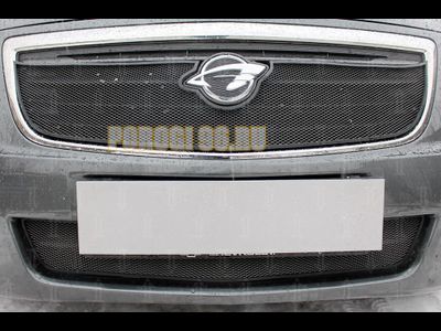 Защита радиатора Ravon R4 2016- / Chevrolet Cobalt 2013- black низ