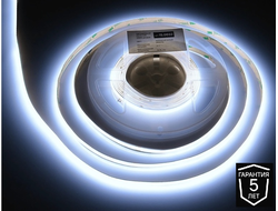 Лента светодиодная COB, 2400LED, 12V,  ХОЛОДНЫЙ белый (6300-6700к), 70W/5м,  8мм, IP20, AQ