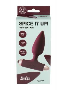8015-03 АНАЛЬНАЯ ПРОБКА С ВИБРАЦИЕЙ SPICE IT UP NEW EDITION GLORY WINE RED