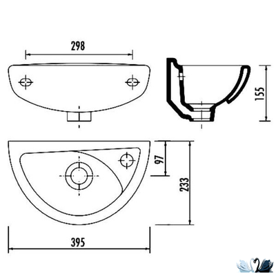 Мини раковина Creavit TP040-00CB00E-0000, 40 см