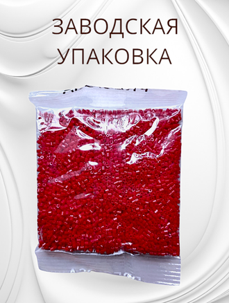 Бисер чешский preciosa рубка 10/0, красная непрозрачная (93190), 50 грамм