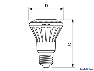 Philips Master LEDspot D 6.5=50w PAR20 827 25D E27