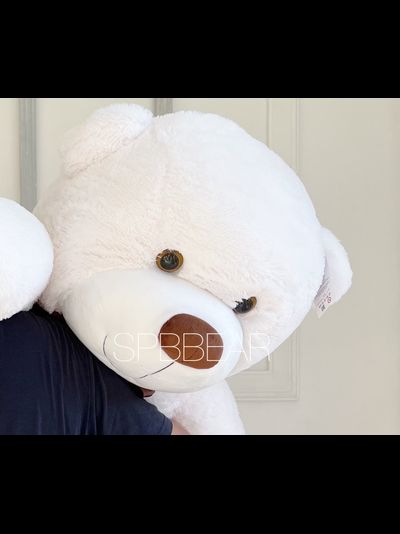 Гигантский плюшевый медведь 210 см белый Леброн