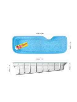 Композитный бассейн 9 х 3 х 1,2-2 "Нарбонн" Franmer
