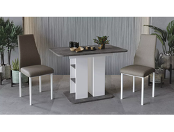 Стол обеденный "Мюнхен" Тип 2 Белый Ясень/Ателье темный