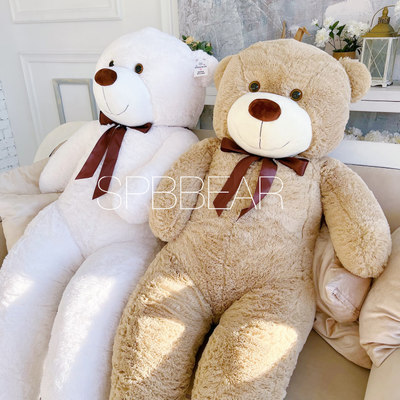 Гигантский плюшевый медведь 210 см кремовый Леброн