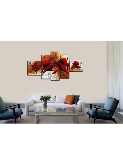 Модульная картина &quot;Красные лепестки&quot;