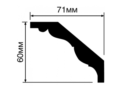 Карниз A90E2 HIWOOD - 60*71*2000мм