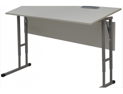 Парта двухместная с регулируемым углом наклона столешницы каркас серый купить в Ялте