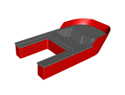 Boat, Hull Giant Bow 40 x 20 x 7 with Dark Bluish Gray Top 18913 / 18912, Red (18913c01 / 6143122)