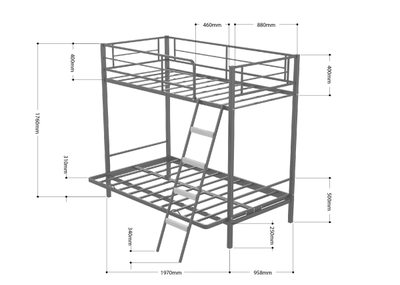 Двухъярусная кровать-диван Дакар 2 Белый (вставки венге) фото размеры 2