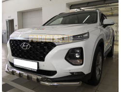 Защита переднего бампера G d60/60 для Hyundai Santa Fe (2018-2021)