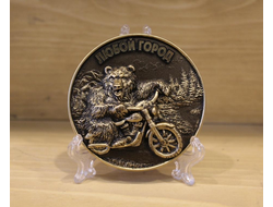 МАГНИТ ЛИТОЙ МЕДВЕДЬ НА МОТОЦИКЛЕ, ОПТ