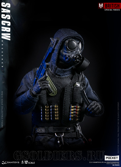 Британский спецназ САС фигурка 1/12 POCKET ELITE SERIES: SAS CRW Breacher (PES002) DAMTOYS