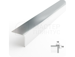 Декоративный уголок из нержавеющей стали AISI 304 10х10 мм. брашинг серебро