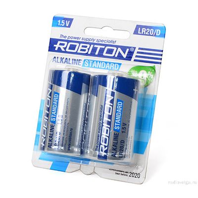 Алкалиновая батарейка бочонок Robiton D 1.5V Alkaline Standard Battery [ по 2 шт ]