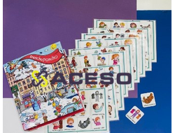 Альбом "100 глаголов" в фирменной папке. Развивающее пособие на липучках Frechoponcho (Френчопончо)