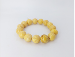 Браслет шары из белого янтаря