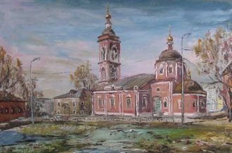 Картина Тёплая весна. Покровский храм на Городне Круглова Светлана