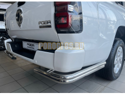 Защита заднего бампера  угловая двойная Папа Тюнинг d60/42 для Great Wall Poer KingKong 2023-