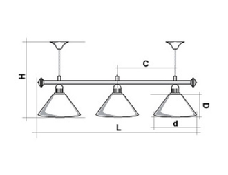 Светильник для бильярда Startbilliards, 3 плафона