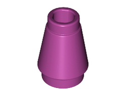 Cone 1 x 1 with Top Groove, Magenta (4589b / 6003007)