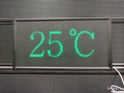 Электронные часы с температурным датчиком 370*690 RGB