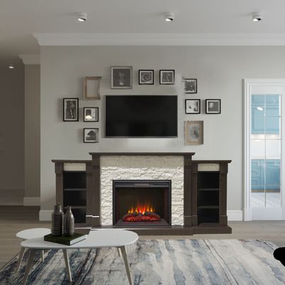 Электрокамин Моника LUX AO M2 с очагом Sparta 25.5 LED