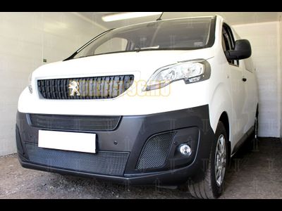 Защита радиатора Peugeot Expert 2018- (2 части) black центральные