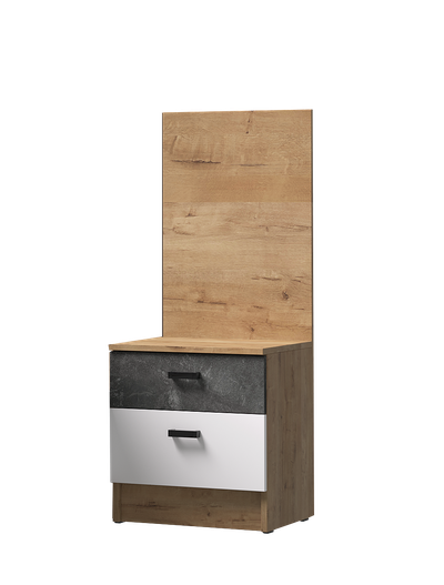 Спальня АДЕЛЬ - Тумба прикроватная с щитком Дуб Вотан/Белый гладкий