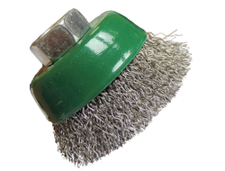 Щетка нержавеющая чашечная 75мм М14 проволока гофрир. 0,3мм
