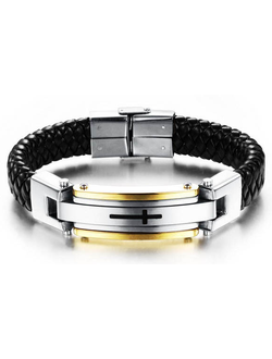 Мужской браслет с крестом Pablo in Gold