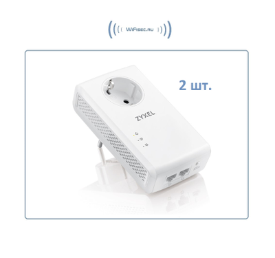 ZYXEL PLA5456-EU0201F. Гигабитный адаптер Powerline для построения быстрой и стабильно работающей домашней сети с 2 портами LAN (комплект 2 шт.)
