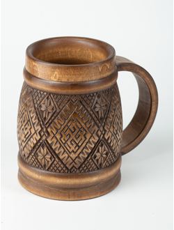 Кружка деревянная "Солнце Коло" 1л